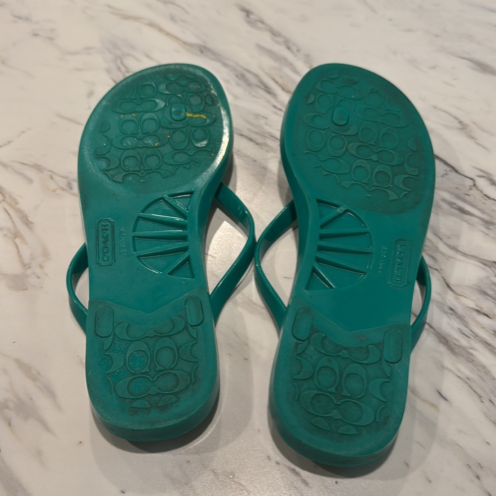 Coach Women’s Striped London Flip Flop With Bow Size 8B‎ - Picture 5 of 9